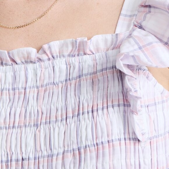 English Factory Plaid Midi Dress with Ruffles - NWOT, Excellent Condition - Picture 3 of 6